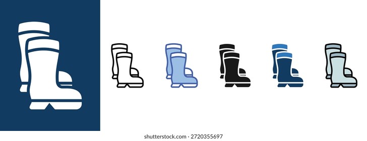 Safety Boots icon sets multi style collection

