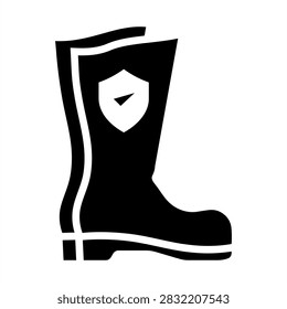 Safety Boots Icon - Solid Black Glyph Icons For Construction Management and  Building Industry