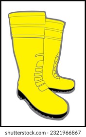 safety boots in vector art style