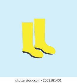 Safety boots vector illustration on blue background.  Personal protective equipment. Industrial waterproof shoes.