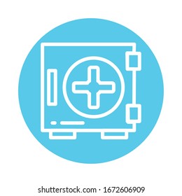 safety box, block and flat style icon vector illustration design