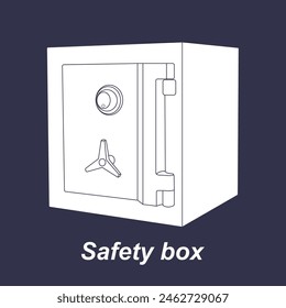Caja de seguridad para diseño de símbolos de Ilustración vectorial de efectivo y documentos