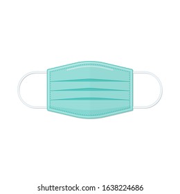 Safety Breathing Face Masks, Dentist Mask, Industrial Safety N95 Mask, Dust Protection, Illustration, Vector, Isolated On White Background