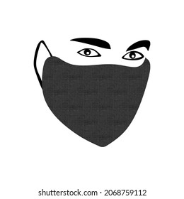 Safety breathing Fashion mask , Cotton mask for Corona virus, Medical face mask , flu mask icon. Dust Protection for Hospital or pollution protect gear - vector illustration