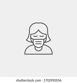 Safety breathing mask flat vector icon. Dust protection respirator and breathing medical respiratory mask icon