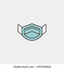 Safety breathing mask flat vector icon. Dust protection respirator and breathing medical respiratory mask icon