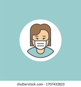 Icono de vector plano de máscara de seguridad. Respirador de protección contra el polvo y máscara respiratoria médica