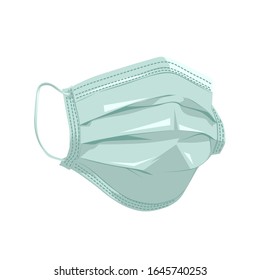 Safety Breathing Masks Corona Virus. Industrial Safety N95 Mask, Dust Protection Respirator And Breathing Medical Respiratory Mask. Hospital Or Pollution Protect Face Masking. - Vector