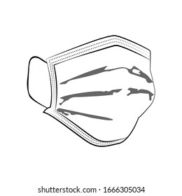 Safety breathing masks Corona Virus. Industrial safety N95 mask, dust protection respirator and breathing medical respiratory mask. 