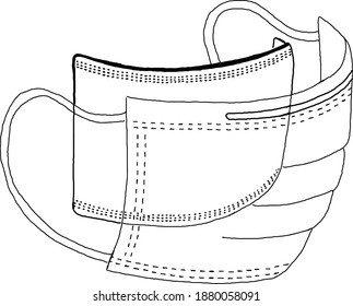 Safety breathing masks Corona Virus. Industrial safety N95 mask, dust protection respirator and breathing medical respiratory mask. Hospital or pollution protect face masking.vector illustration EPS10