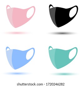 Safety breathing masks. Medical face mask. Safety N95 mask, dust protection respirator and medical respiratory mask. Creative Design Template vector illustration.
