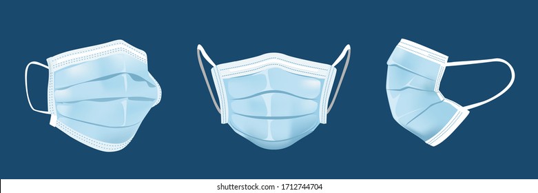 Safety breathing masks. Realistic medical face mask. Vector illustration.