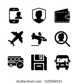 safety, bus, disk and cyber icons in Web vector set. Graphics for web and design