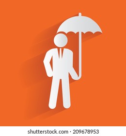 Safety businessman concept,clean vector