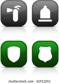 Safety  button set. Vector illustration.