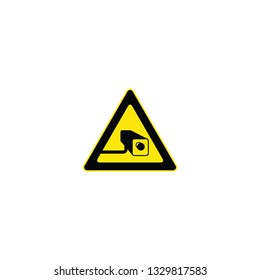 safety camera warning sign on a white background