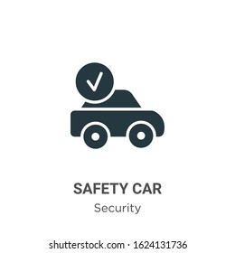 Safety car glyph icon vector on white background. Flat vector safety car icon symbol sign from modern security collection for mobile concept and web apps design.