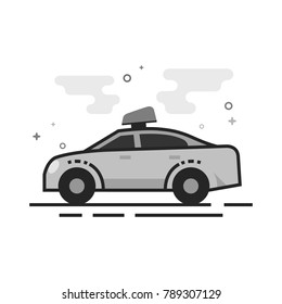 Safety car icon in flat outlined grayscale style. Vector illustration.