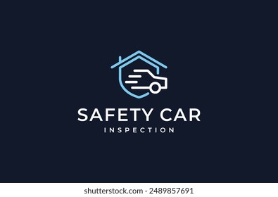 safety car inspection logo mark premium vector