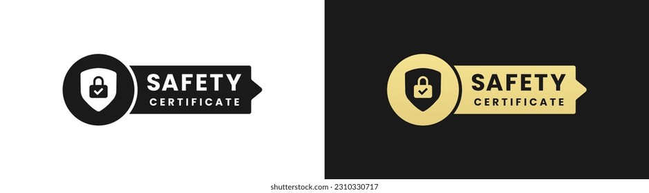 Etiqueta de certificado de seguridad o vector de signo de certificado de seguridad aislado en estilo plano. Etiqueta de certificado de seguridad óptima para el elemento de diseño de empaquetado de productos. Signo de certificado de seguridad para el diseño del embalaje.