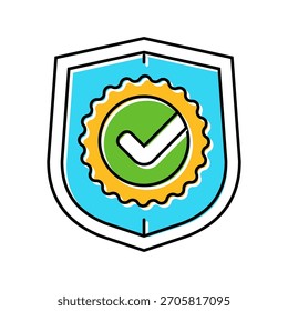 certificação de segurança ícone de cor vetor. sinal de certificação de segurança. ilustração de símbolo isolado