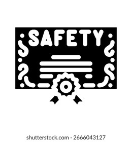 Certificación de seguridad Glifo Icono Vector. Certificación de seguridad Signo. Ilustración de símbolo aislado