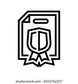 safety certification line icon vector. safety certification sign. isolated contour symbol black illustration