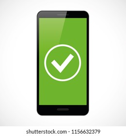 safety check in a smartphone vector illustration EPS10
