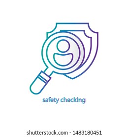 Safety Checking Icon  App sign  UI Symbol  white background