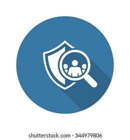 Safety Checking Icon. Flat Design. Security Concept. Isolated Illustration.