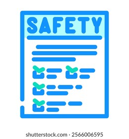 safety checklist injury prevention color icon vector. safety checklist injury prevention sign. isolated symbol illustration