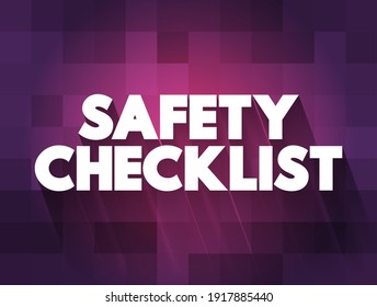 Safety Checklist text quote, concept background