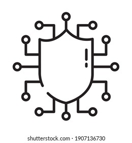 safety circuit board icon over white background, half line style, vector illustration