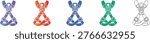 Safety Climbing Harness Vector Set vol 1847
