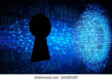 Safety concept, Closed Padlock on digital background, cyber security, Blue abstract hi speed internet technology background illustration. key vector