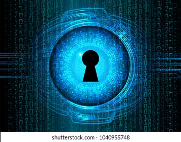 Safety concept, Closed Padlock on digital background, cyber security, Blue abstract hi speed internet technology background illustration. key vector