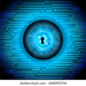 Safety concept, Closed Padlock on digital background, cyber security, Blue abstract hi speed internet technology background illustration. key vector