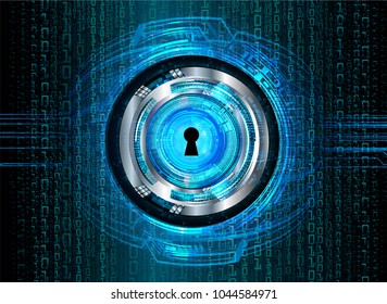 Safety concept, Closed Padlock on digital background, cyber security, Blue abstract hi speed internet technology background illustration. key vector
