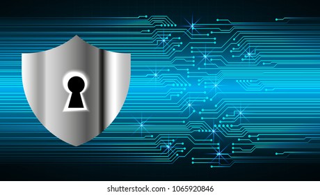 Safety concept, Closed Padlock on digital background, cyber security, Blue abstract hi speed internet technology background illustration. key vector