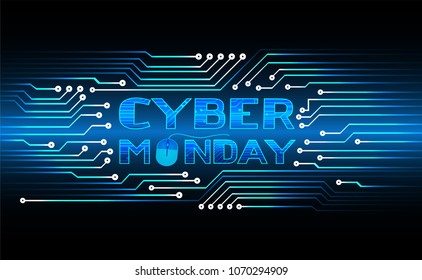 Safety concept, Closed Padlock on digital background, cyber monday security, Blue abstract hi speed internet technology background illustration. key vector