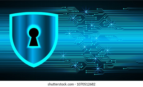 Safety concept, Closed Padlock on digital background, cyber security, Blue abstract hi speed internet technology background illustration. key vector