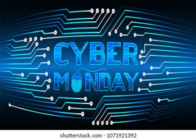 Safety concept, Closed Padlock on digital background, cyber monday security, Blue abstract hi speed internet technology background illustration. key vector