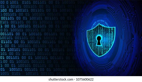 Safety concept, Closed Padlock on digital background, cyber security, Blue abstract hi speed internet technology background illustration. key vector