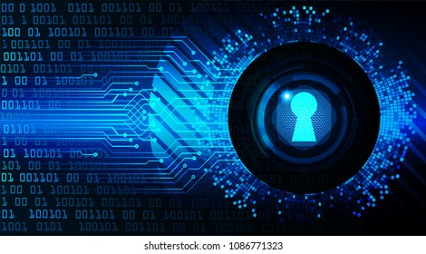 Safety concept, Closed Padlock on digital background, cyber security, Blue abstract hi speed internet technology background illustration. key vector