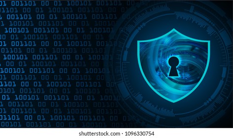 Safety concept, Closed Padlock on digital background, cyber security, Blue abstract hi speed internet technology background illustration. key vector