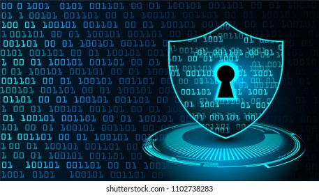 Safety concept, Closed Padlock on digital background, cyber security, Blue abstract hi speed internet technology background illustration. key vector