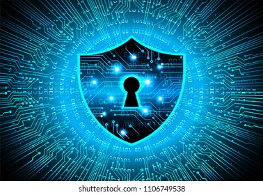 Safety concept, Closed Padlock on digital background, cyber security, Blue abstract hi speed internet technology background illustration. key vector