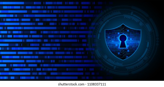Safety concept, Closed Padlock on digital background, cyber security, Blue abstract hi speed internet technology background illustration. key vector