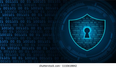 Safety concept, Closed Padlock on digital background, cyber security, Blue abstract hi speed internet technology background illustration. key vector