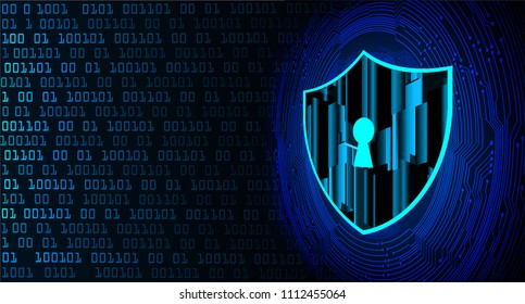 Safety concept, Closed Padlock on digital background, cyber security, Blue abstract hi speed internet technology background illustration. key vector